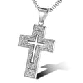Hip Hop gold color Jewelry Large Cross Pendant Iced Out Shining zircon Fashion Bling Bling Cross Men Chain Necklace Jewelry