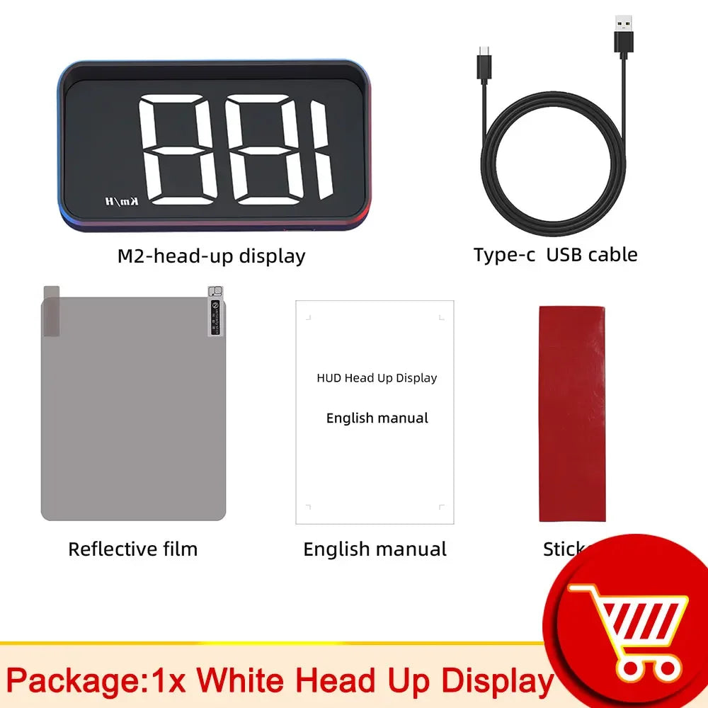Car Speedometer HUD GPS Head Up Display Digital Speed Meter Windshield Projector For Vehicles Truck Auto Electronics Accessories