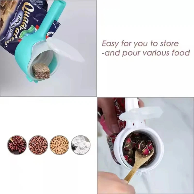 Pour Snack Clips Food Storage Sealing Clips with Pour Spouts Durable Plastic Clips for Food Storage Kitchen Snack Bag Storage