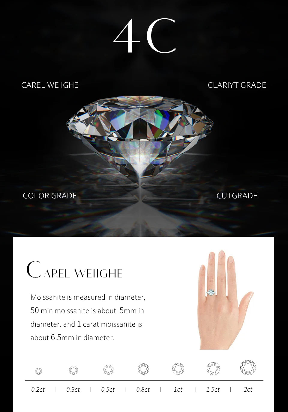 ATTAGEMS Oval Cut 12*8mm 4.5CT D VVS1 Moissanite Rings 925 Sterling Silver for Women Engagement Wedding Luxury Band Jewelry Gift