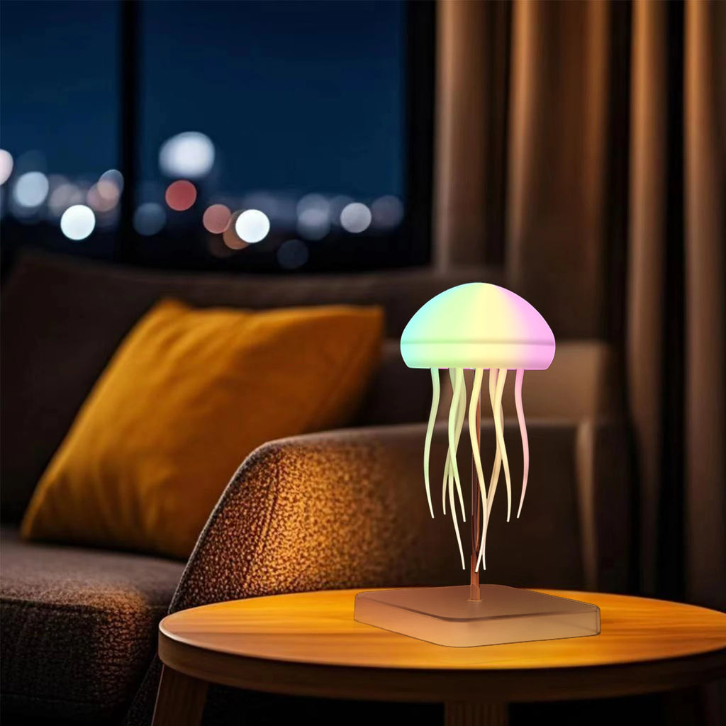 Jellyfish Lamp, Floating Jellyfish Lamp RGB Gradient Jellyfishs Bedside Lamp Rechargeable with Touch Sensor, Christmas Gifts