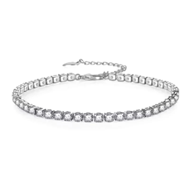 Hip hop all zircon 925 sterling silver sparkling European and American style bracelet for men women 2024 New Year surprise gift