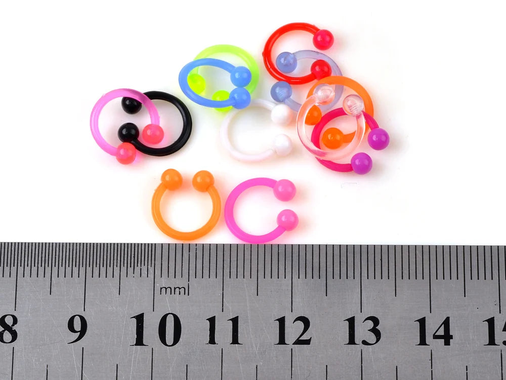 40PC Soft Silicon Nose/Lip/Tongue Piercings Helix Ear Piercing Women Men Septum Rings Body Piercing Jewelry