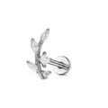 Leaf Helix Piercing Jewelry Forward Helix CZ Earring 100% 316L Stainlesss Steel Internally Threaded Tragus Stud