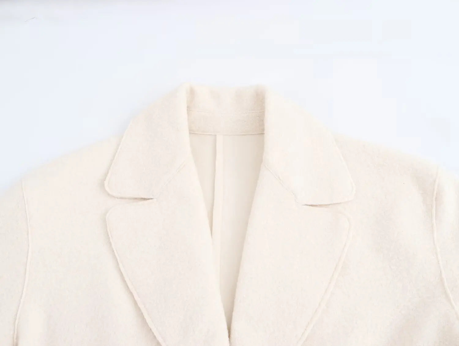 2025 New Women's Clothing: European and American Style Fashionable Solid Color Long-Sleeved Terry Wool Coat