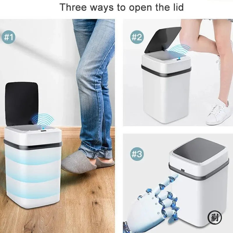 Kitchen Trash Bin 13L Bathroom Touch Trash Can In The Toilet Smart Garbage Bucket Waste Bins Dustbin Smart Trash Can Kitchen