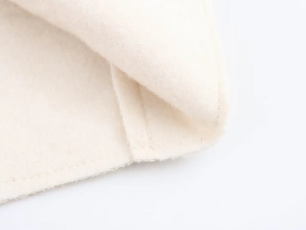 2025 New Women's Clothing: European and American Style Fashionable Solid Color Long-Sleeved Terry Wool Coat