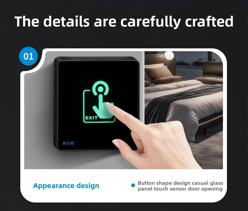 KOB access control switch exit button glass panel touch sensor infrared induction automatic door wireless switch