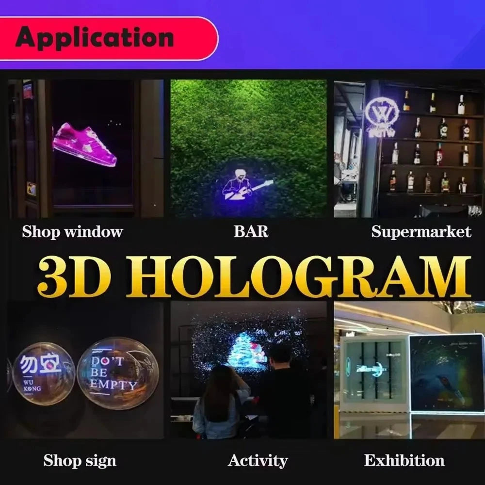 3D Hologram Fan Projector with LED High-definition Display Suitable for Attracting Attention Mall Dining Hologram Fan
