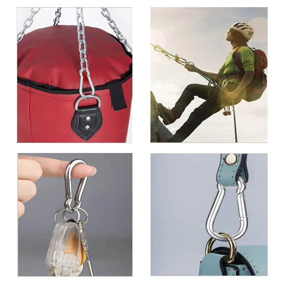 1pc Spring Hook Quick Link Spring Snap Carabiner M4 M5 M6 M8 M10 304 Stainless Steel Lock Ring Hook Climbing Safety Buckle