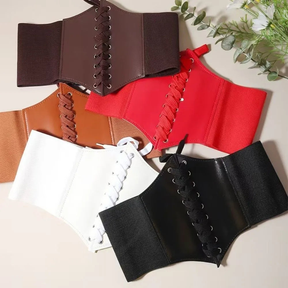 Wide Corset Waist Belt Decorative Slimming Waist Strap External Wear Elastic Design Body Shapewear For Skirts Dress Top Clothes