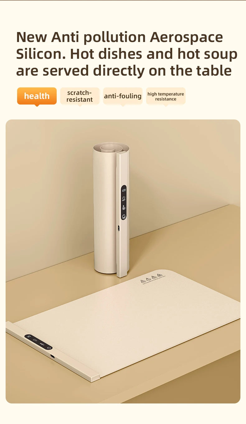 Electric Warming Tray Food Warmer Plate Foldable Portable Smart Food Fast Heating Mat Electric Warming Tray Food Warming Board