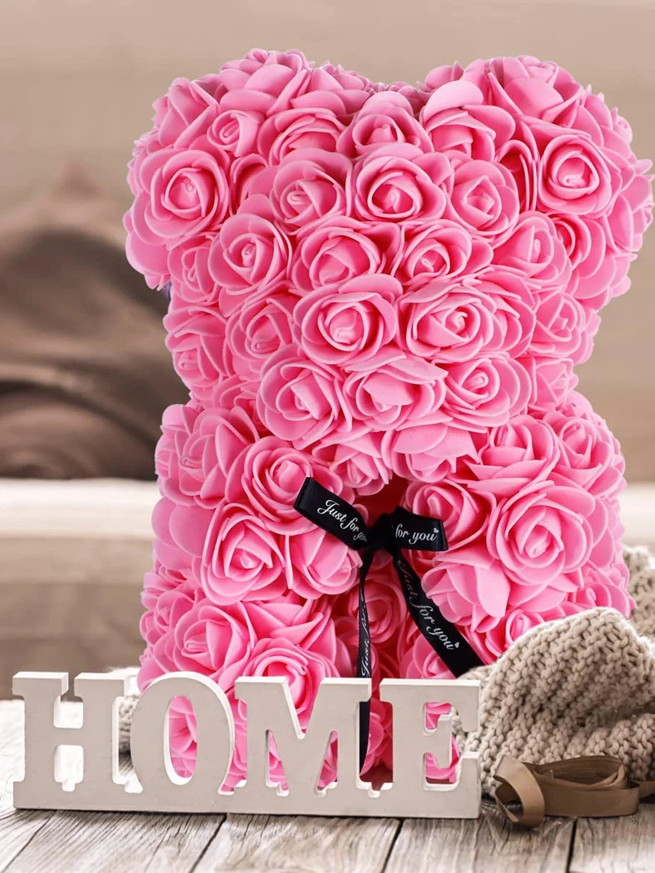 1pc 25m Artificial Flower Eternal Rose Teddy Bear for Mom Mother's Day Birthday Valentine's Day Anniversary Gifts & Decorations