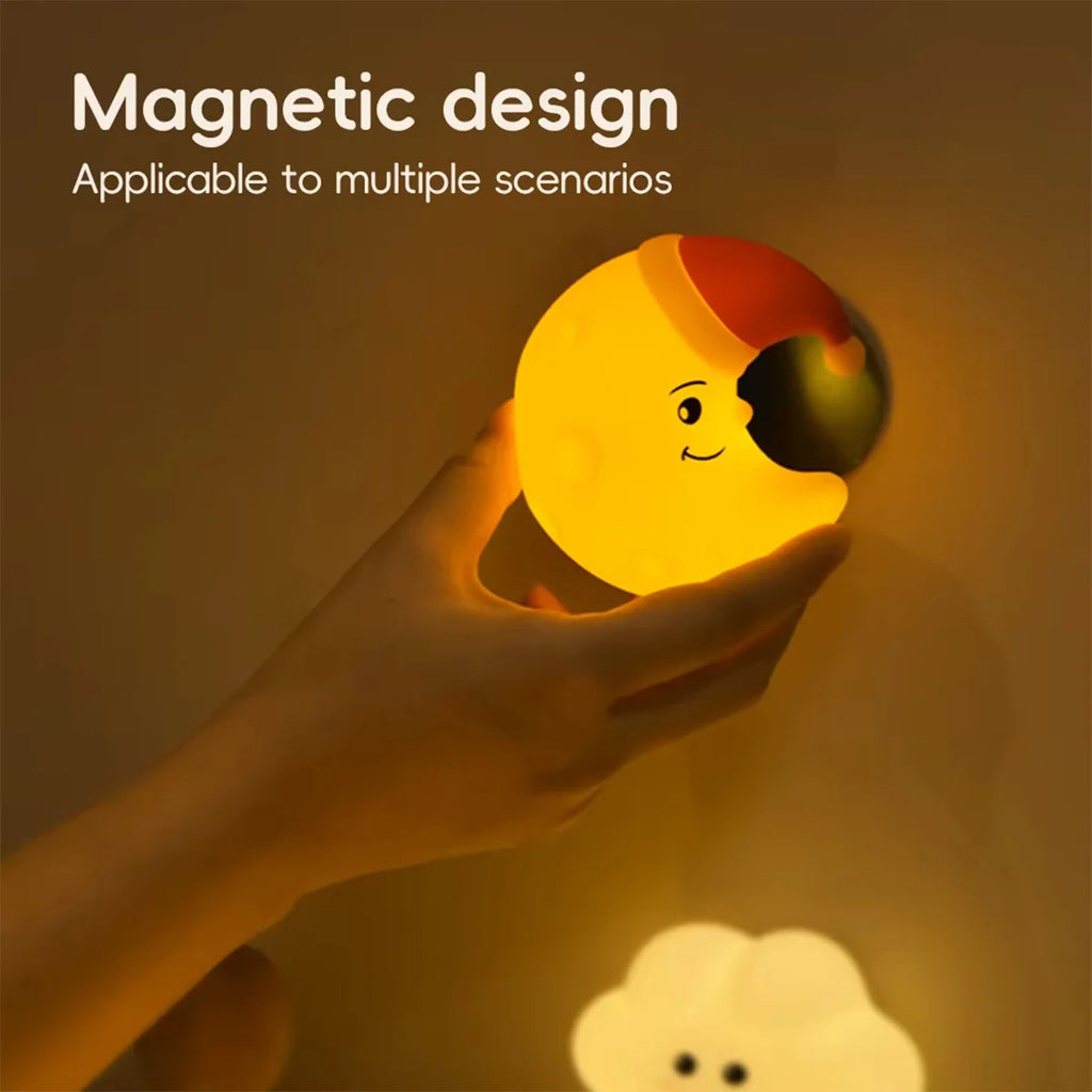 Rechargeable Silicone Led Night Light Wall Lamp Decorative Portable For Bedroom Cute Moon Bedside Baby Dimmable Nursery Sleeping