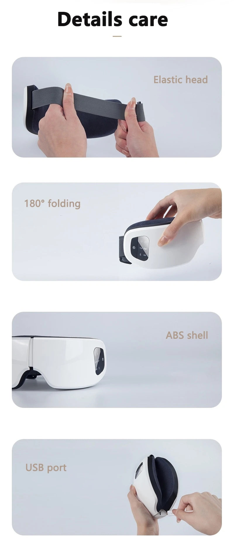 New Smart Eye Massager Vibration Eye Care Massage Instrument Bluetooth Music Heated Eyemask Dry Fatigue Relief Portable Foldable