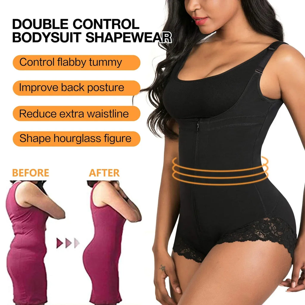 Women Shapewear Bodysuit Tight Corset Slimming Sheath Abdominal Correction Seamless Thong Body Shaper Faja Colombian Postpartum