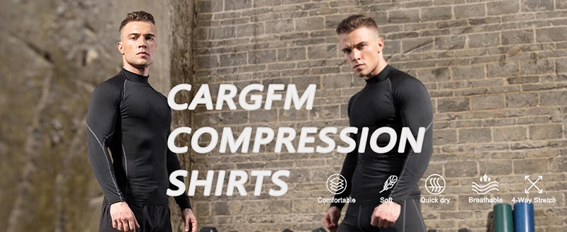 Men's Turtleneck Compression Long Sleeved Sports Fitness Tight T-shirt Running Casual Quick dry Long-Sleeved Spring and Autumn