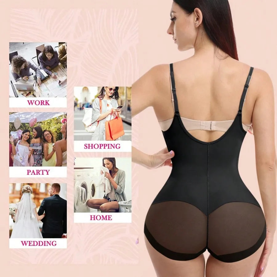 Shapewear For Women Tummy Control Bodysuits Waist Trainer Body Shaper Slimming Underwear Open Bust Compression Belly Girdles