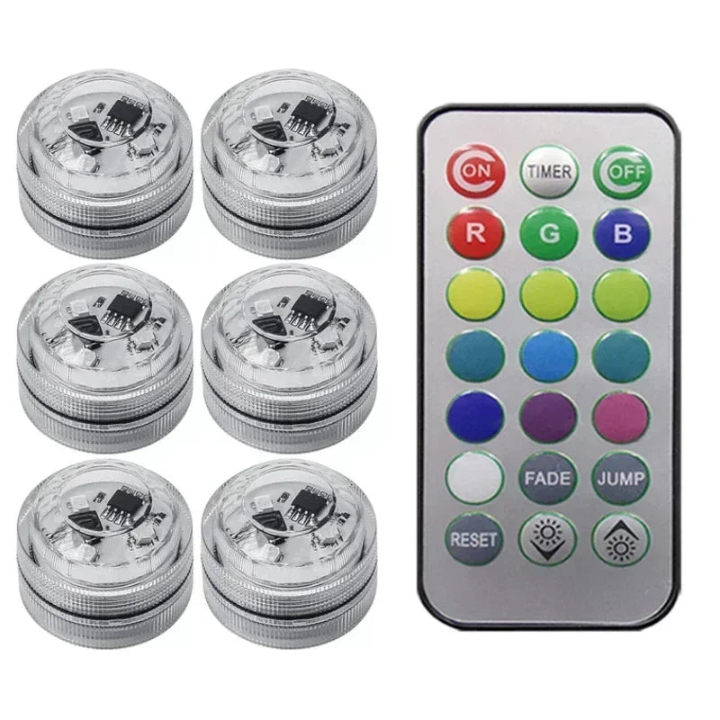 1/10PCS Wireless Adhesive LED Car Interior Ambient Light Remote Control Decor Auto Roof Foot Atmosphere Lamp Bicycle Tail Light