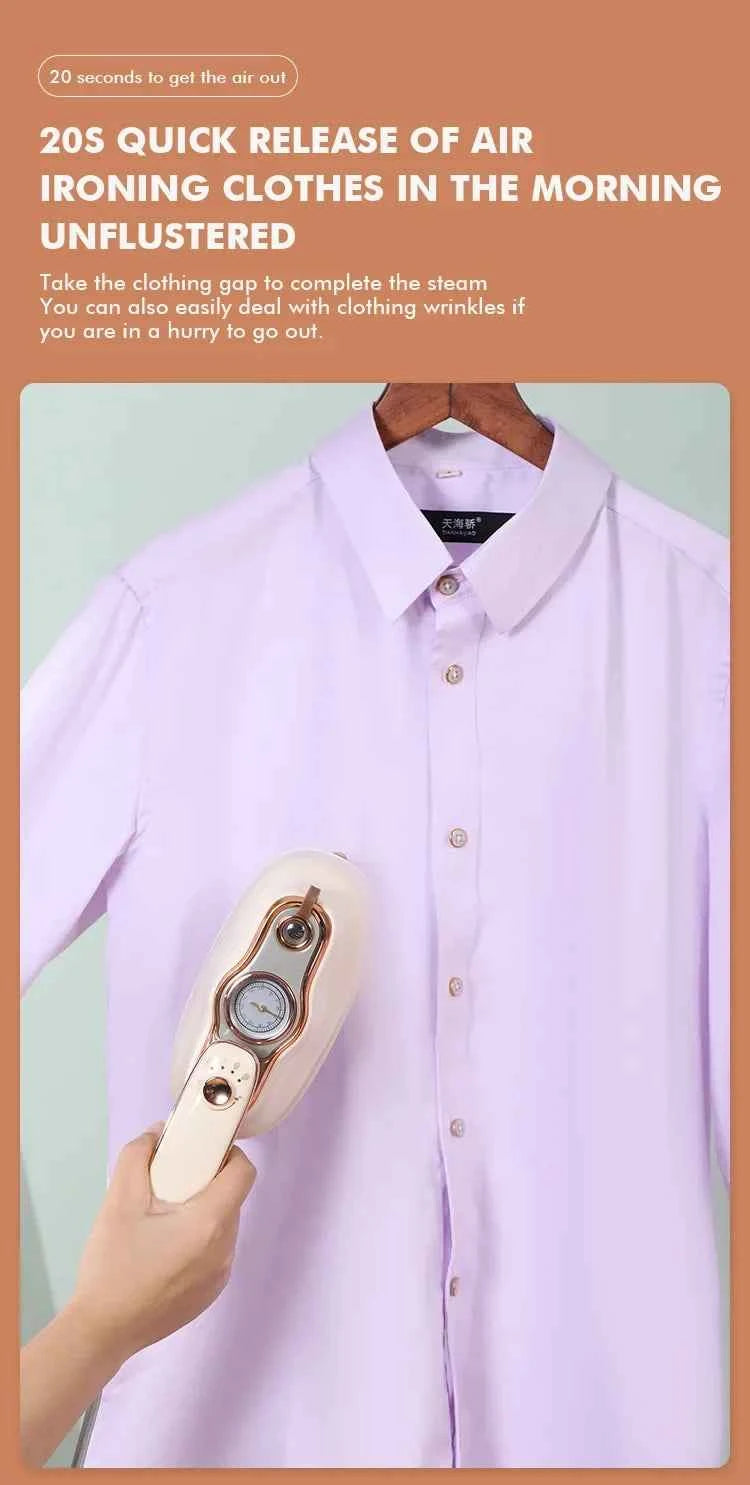 1200W Portable Garment Steamer Mini Handheld Steam Iron for Garments Wet and Dry Dual Use Electric Iron Travel Ironing Machine