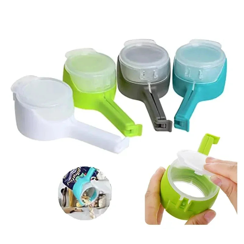 Pour Snack Clips Food Storage Sealing Clips with Pour Spouts Durable Plastic Clips for Food Storage Kitchen Snack Bag Storage