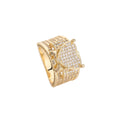 Free Shipping Item Original Charming Women's Shining Pure Heart-Shaped Love Ring 14K Gold Plated Brass New Year Gift
