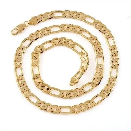 High-Quality 18K Gold Necklaces 20 Inches Classic 8MM Sideways Necklace For Men Fashion Jewelrys Gifts Wedding Party Not Fading