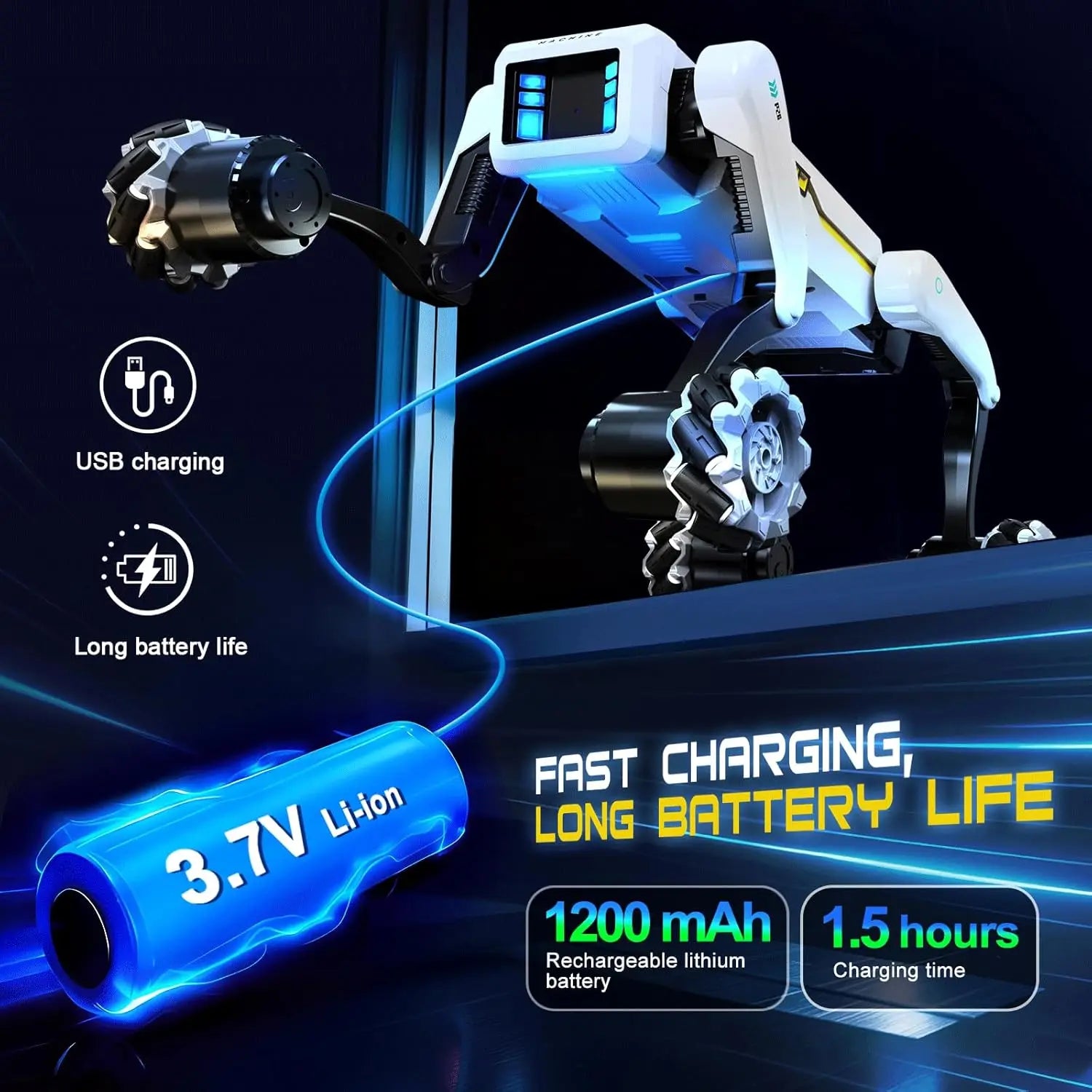 RC Intelligent Robot Dog Stunt Multifunction RC Mechanical Dog Voice Command Programmable Bionic Smart Robot Toy Gift