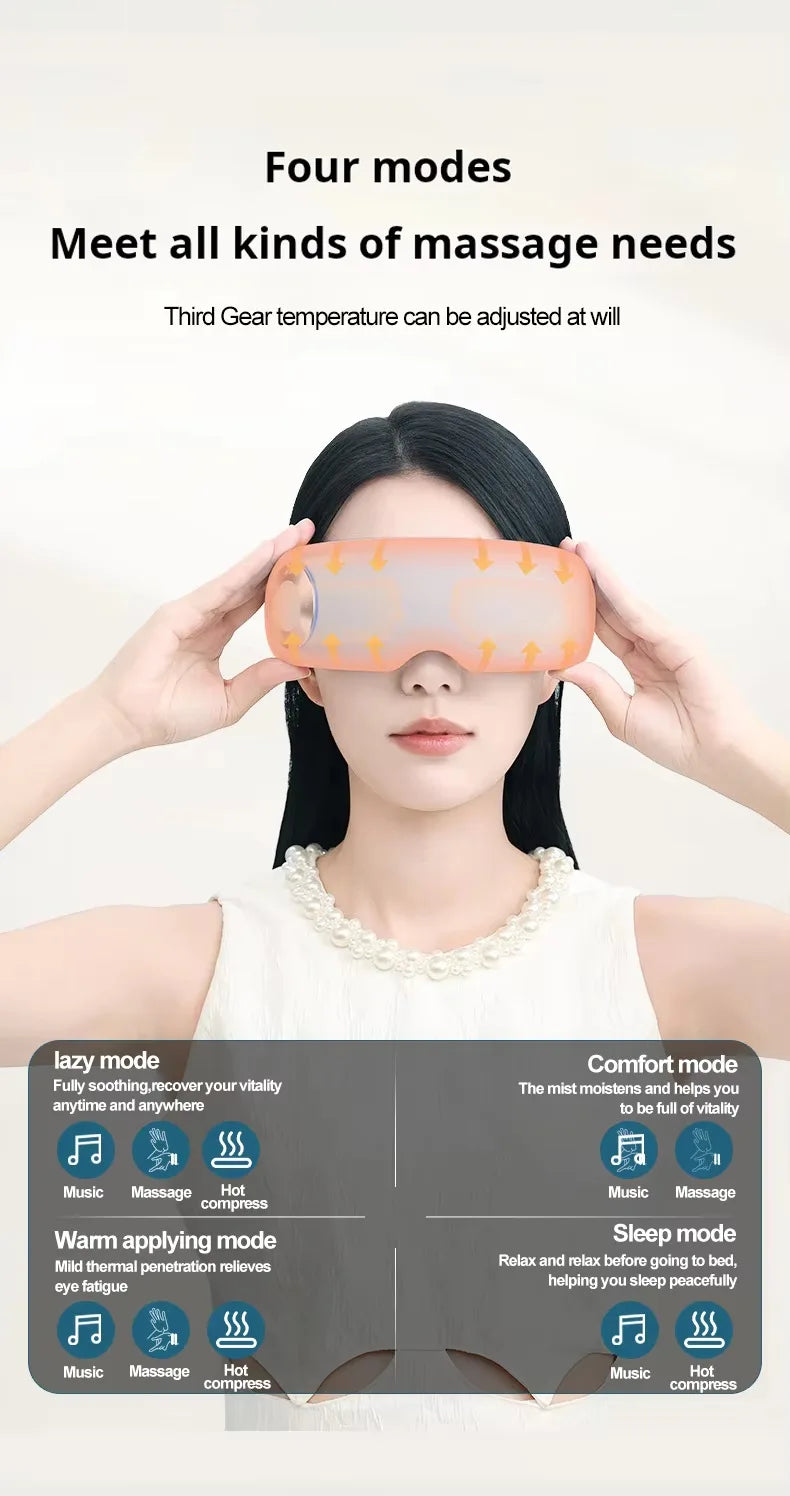 Eye Massager Smart Eye Relief Acupressure Massager Vibrating Heat Therapy Eye Mask Eye Care Device