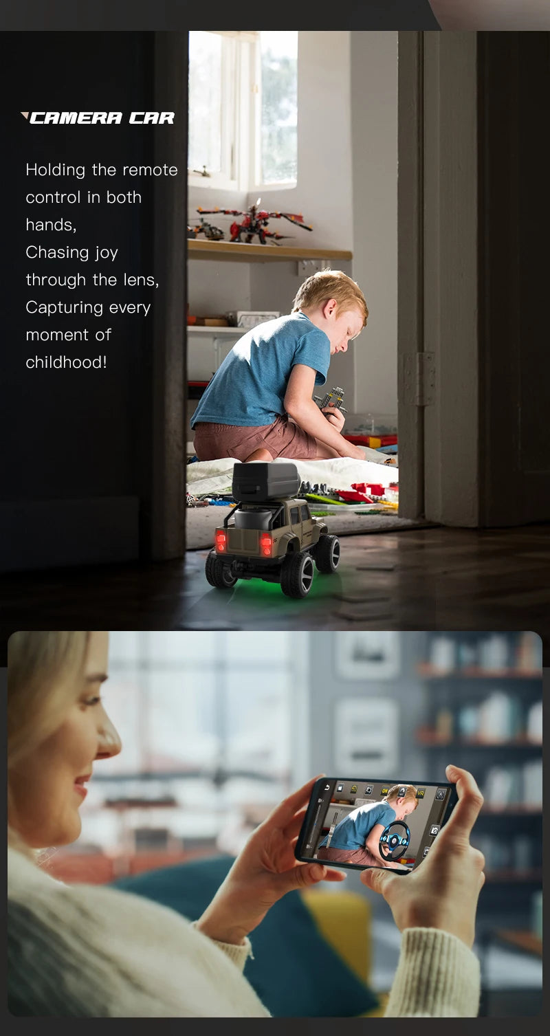 1:64 Mini RC Car 2.4G Remote Contorl Vehicle with Camera WiFi APP Control High Speed Racing Stunt Cars Toy Gift for Kids