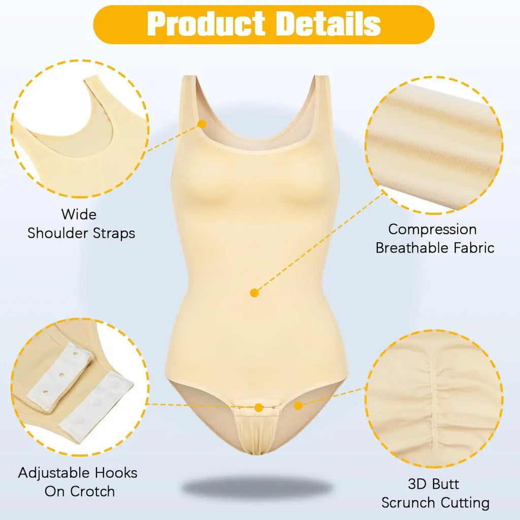 Body Shapewear for Women Seamless Solid Shaping Full Bodysuit Neck Tummy Control Slimming Body Shaper Underwear & Shapewear