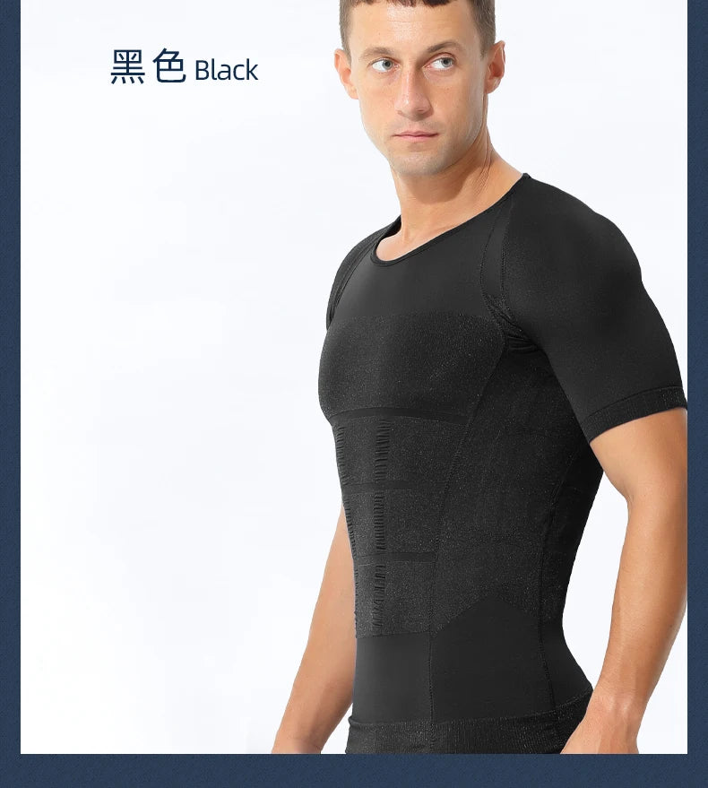 Shapewear Men's Short Sleeve Corset Belly Beer Belly Corset Corset Shapewear Sports Fitness Tights