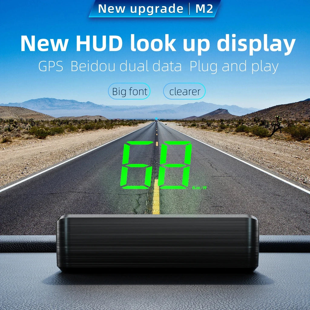 Car Speedometer HUD GPS Head Up Display Digital Speed Meter Windshield Projector For Vehicles Truck Auto Electronics Accessories