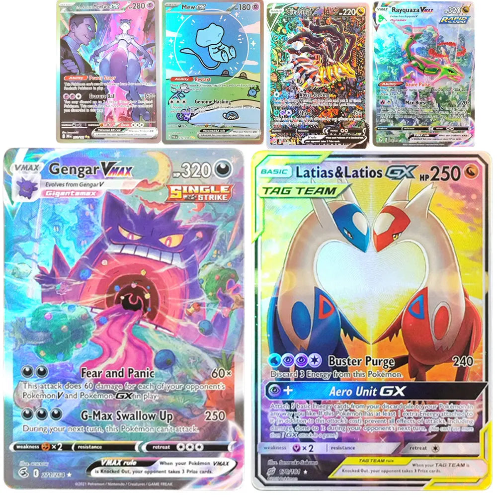 PTCG Gengari Rayquaza Vmax Giratian Lugia V Mew Latias Latios EX Collectibles Trading Card Game