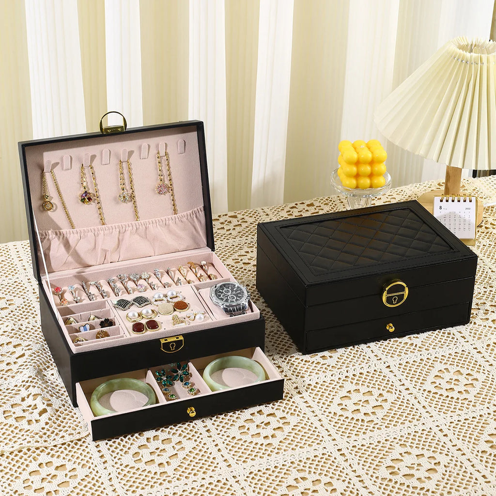 Portable Multi-Functional Home Decoration Storage Box Earring And Jewelry Preservation Box Special Storage Box For Ladies' Item
