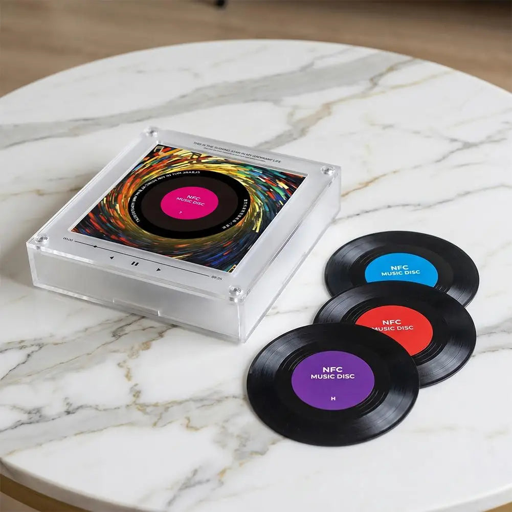 IN STOCK NFC Sensing Song Player With 9 empty discs&Night Light Automatic Singing Refrigerator Magnetic Rotary Disc Machine Gift