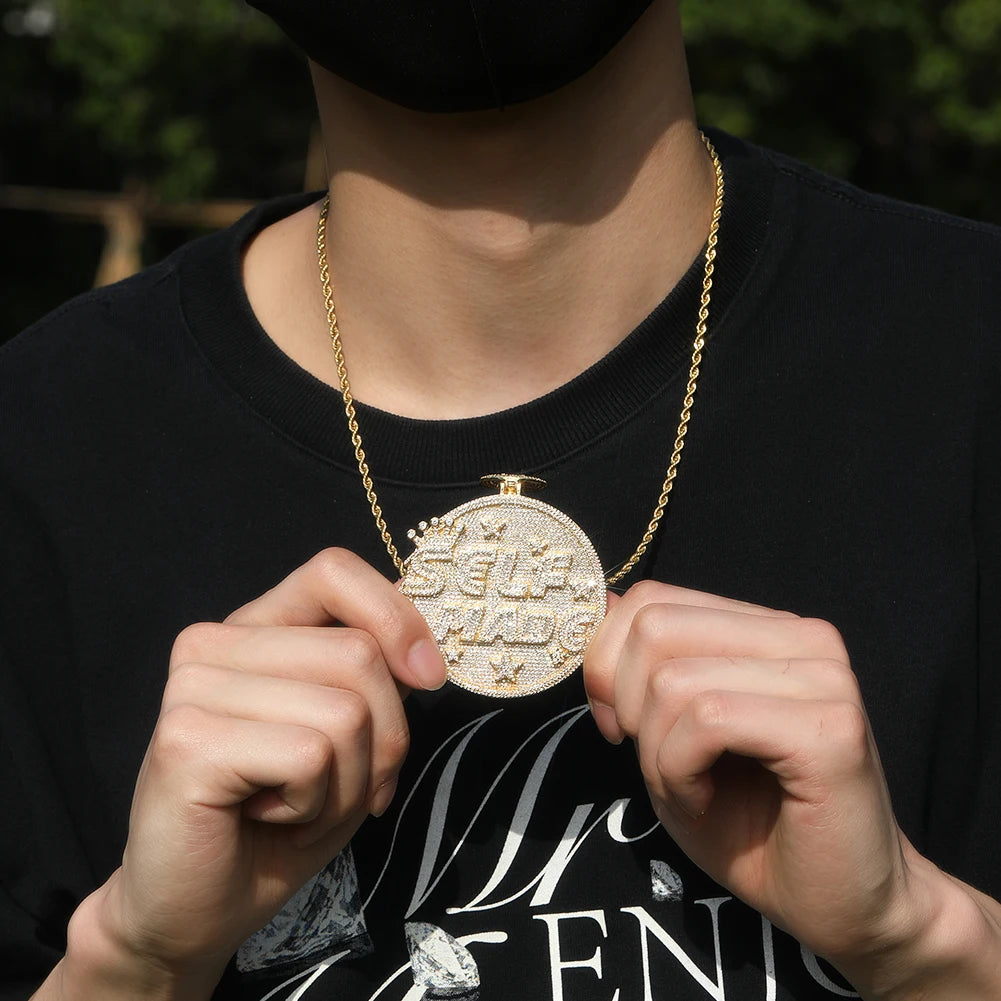 UWIN Majestic Hip Hop Pendant - Big & Heavy CZ Star,Unmatched Glamour,Full Pave Bling for Mens Fashion Statements