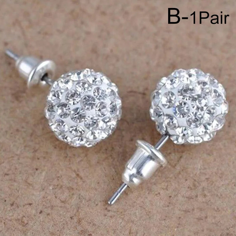 New Fashion Jewelry Full Rhinestone Ball Earrings Autumn and Winter Fashion Korean Temperament Earrings for Women Party Gift