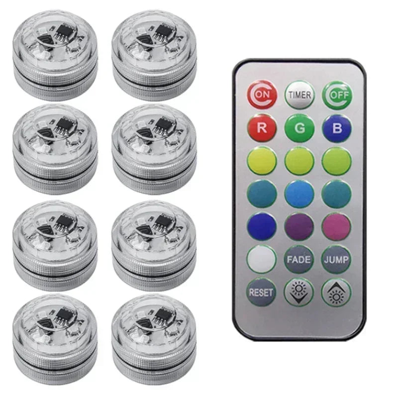 1/10PCS Wireless Adhesive LED Car Interior Ambient Light Remote Control Decor Auto Roof Foot Atmosphere Lamp Bicycle Tail Light