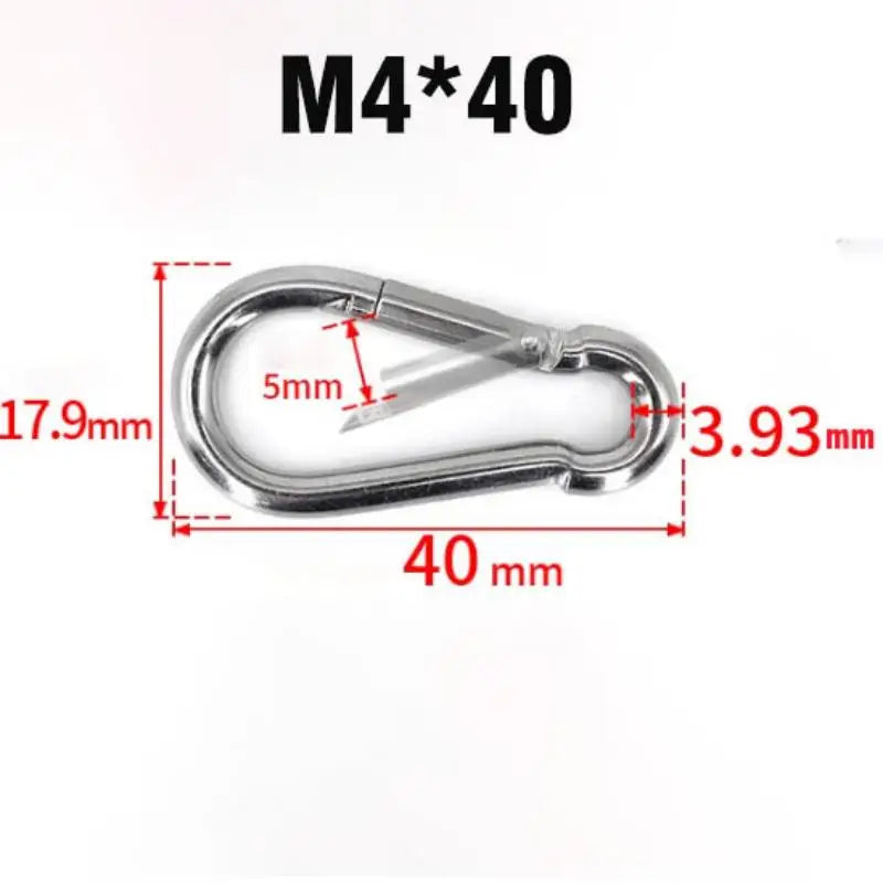 1pc Spring Hook Quick Link Spring Snap Carabiner M4 M5 M6 M8 M10 304 Stainless Steel Lock Ring Hook Climbing Safety Buckle