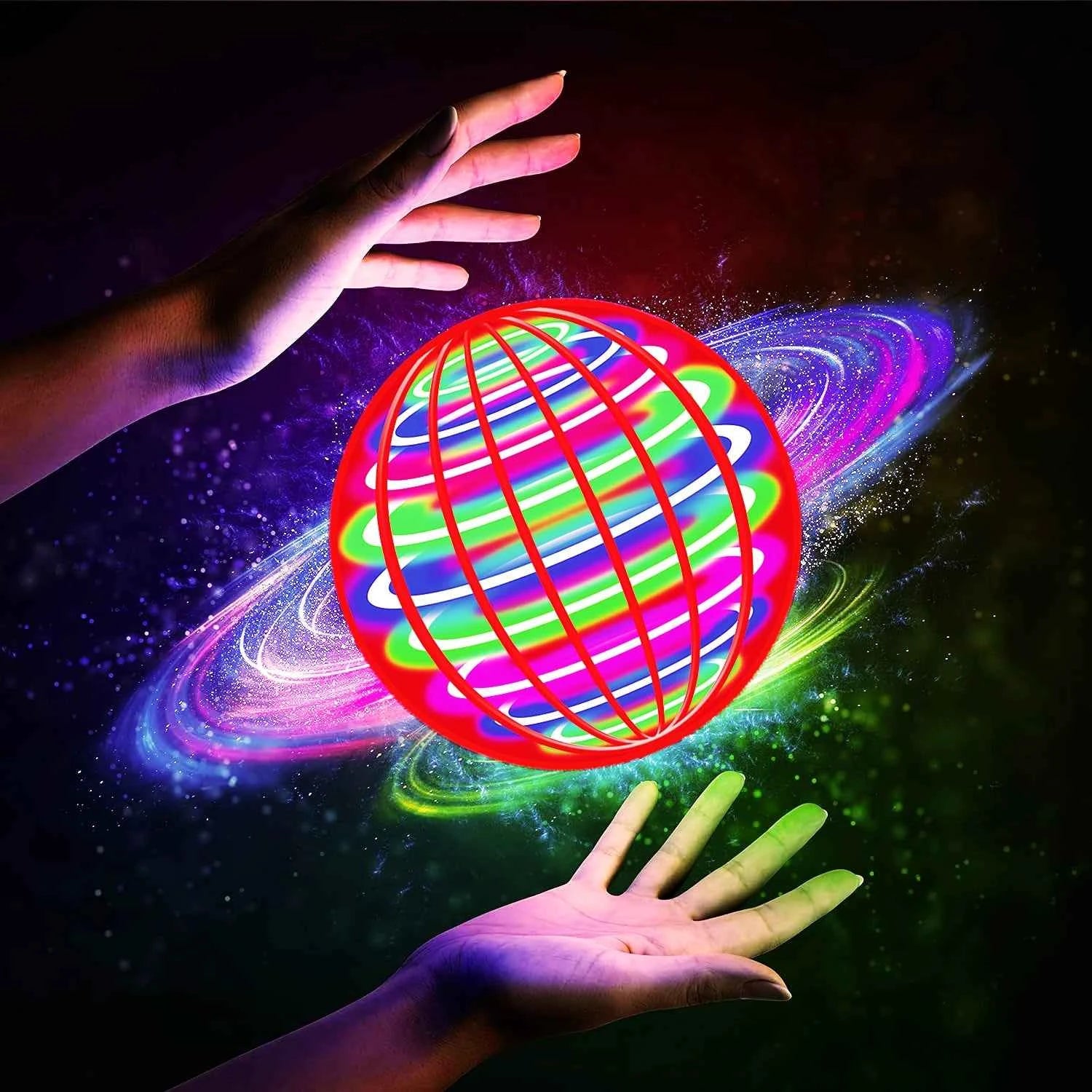 Flying ball, automatic spinning ball, LED dazzling lights, floating magic, fan, UFO flying machine, toy, gift, game, sports ball