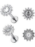 3 Pcs Helix Conch Piercing Jewelry for Women Men 16G ASTM F136 Titanium Cartilage Earring Tragus Flat Back Stud Body Piercings
