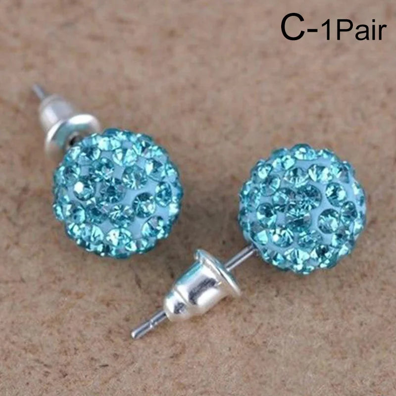 New Fashion Jewelry Full Rhinestone Ball Earrings Autumn and Winter Fashion Korean Temperament Earrings for Women Party Gift