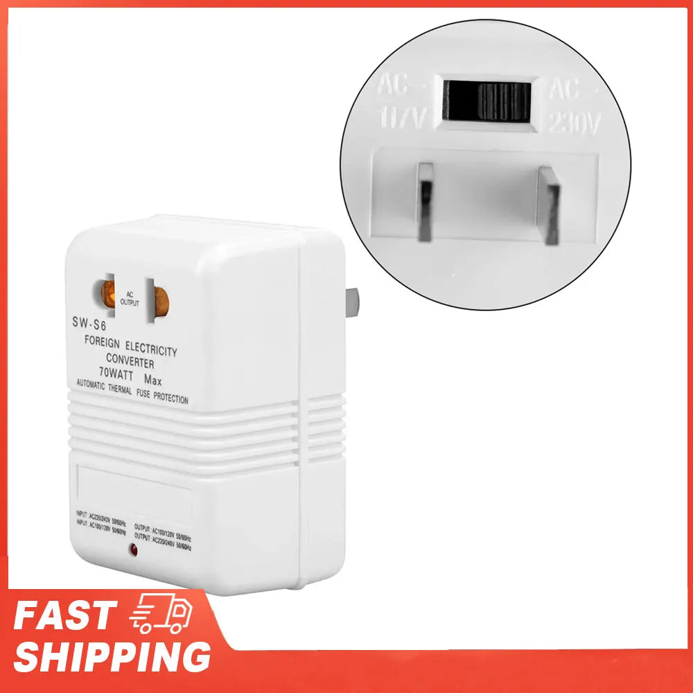Power Converter Voltage Converter 70W 110V/120V to 220V/240V StepUp&amp Down Voltage Converter Transformer (CN Standard Plug)