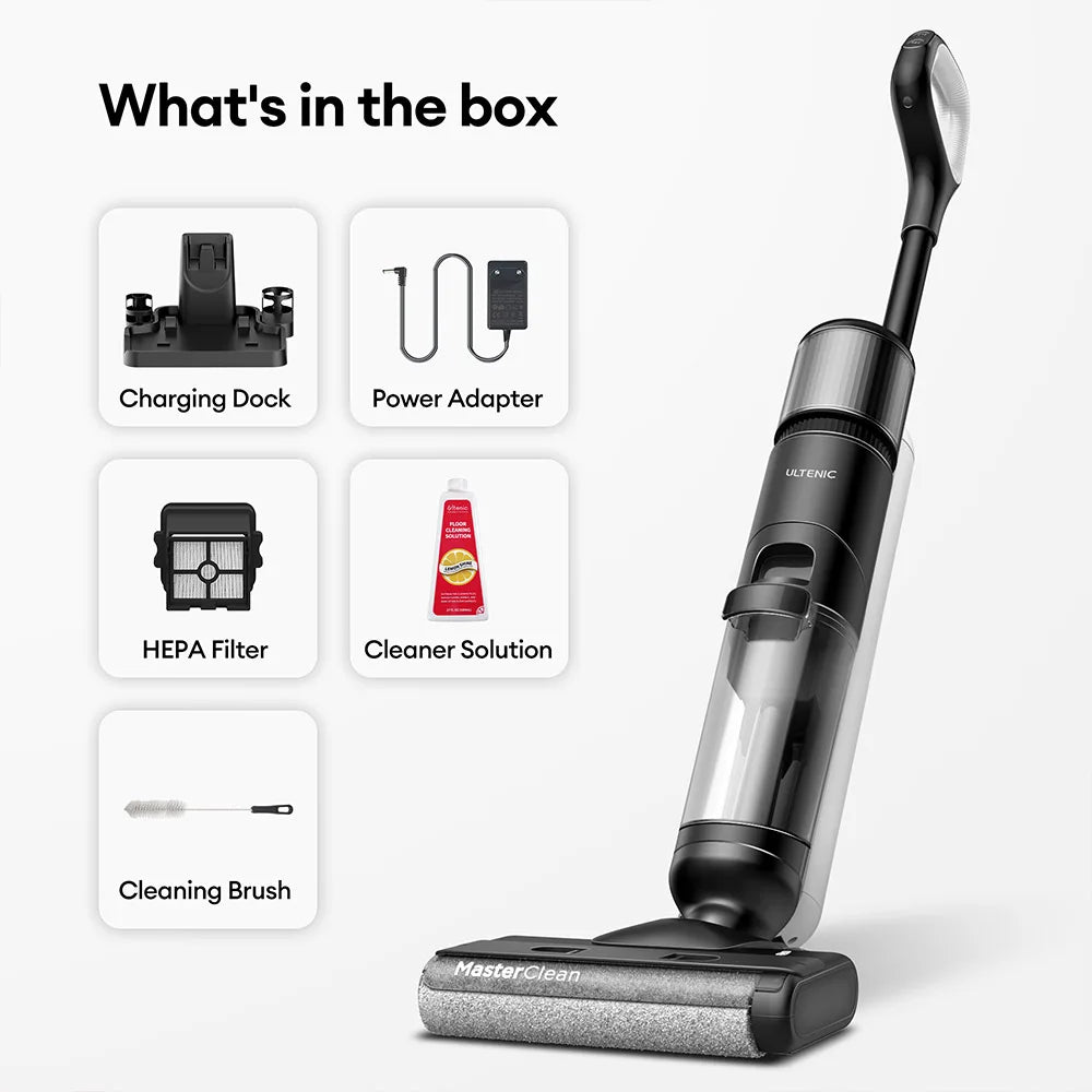 Ultenic Ac1 Elite Cordless Vacuum and Mop with Self-Cleaning, up to 50 Minutes Runtime, Smart Dirt Detection, 3 Cleaning Modes