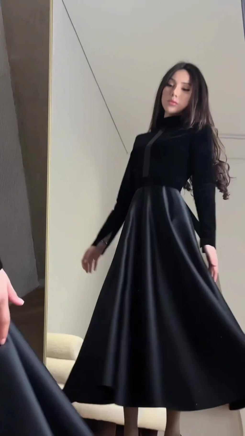 Elegant Dresses Slim Spring Autumn Evening Dresses Female Solid Velvet Dress Ladies Waisted Long Round-Neck Clothes for Women