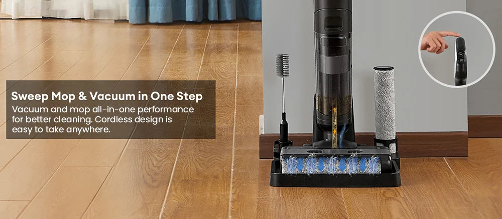 Ultenic Ac1 Elite Cordless Vacuum and Mop with Self-Cleaning, up to 50 Minutes Runtime, Smart Dirt Detection, 3 Cleaning Modes