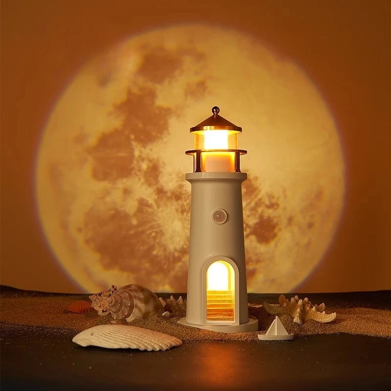 Floating Moon Lamp Projection Lighthouse Lamps Night Light Motion Sensor Light Room Decor Gift Lighthouse Ambient Lights