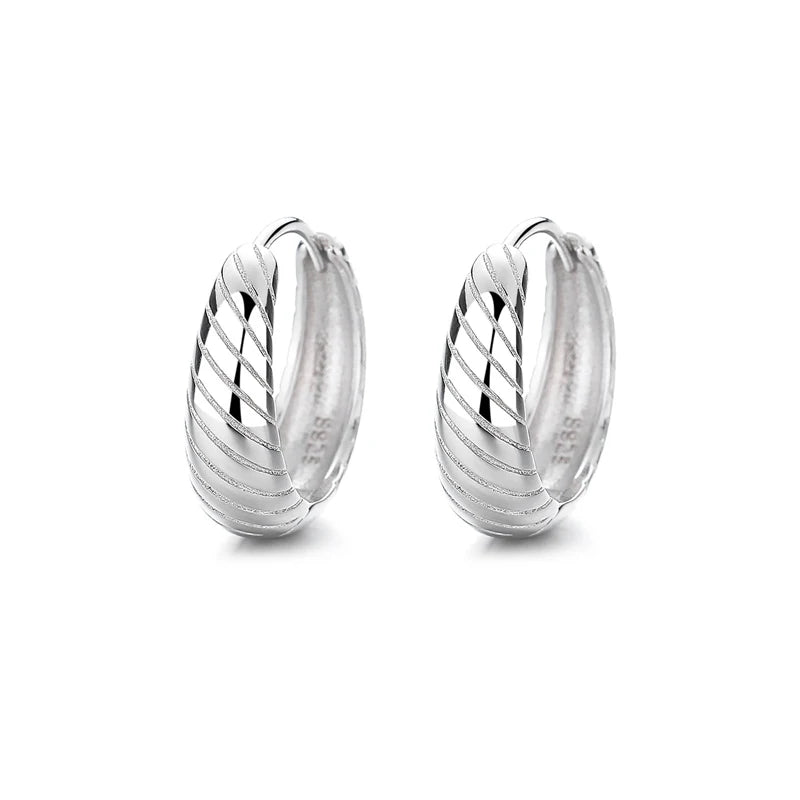 INZATT 100% 925 Sterling Silver 18K Round Hoop Earrings for Women Classic Fine Jewelry Minimalist Accessories