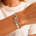 Infinite Symbol Link Bracelet for Women, Stainless Steel Zircon Bangle, Statement Jewelry Valentine's Day Gifts